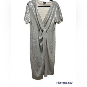 Silver party dress, 18W, JM studio